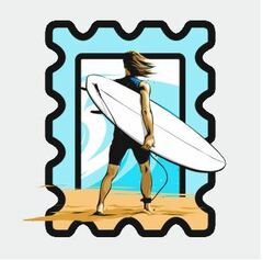 Surfing Stamp