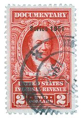 US Internal Revenue Stamp - watermark, perf 11, carmine