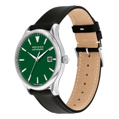 Movado Heritage Series - Green With Index/Black Leather Strap
