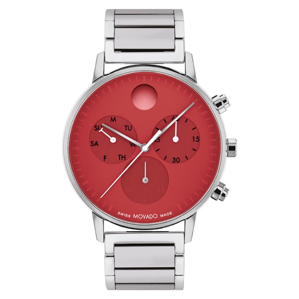 Movado Face - Red With Index/Link Bracelet