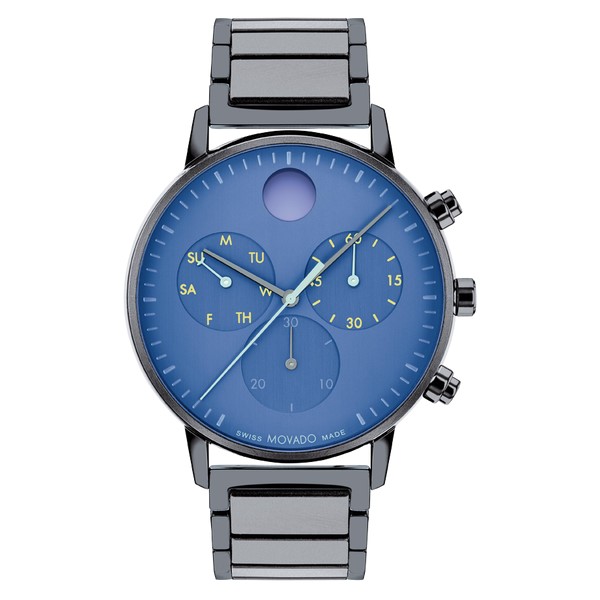 Movado Face - Blue With Index/Link Bracelet