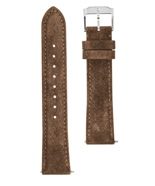 Movado 18mm Watch Strap SS - Taupe Suede