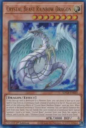 Crystal Beast Rainbow Dragon - SDCB-EN044 - Ultra Rare - 1st Edition Crystal Beast Rainbow Dragon - SDCB-EN044 - Ultra Rare - 1st Edition