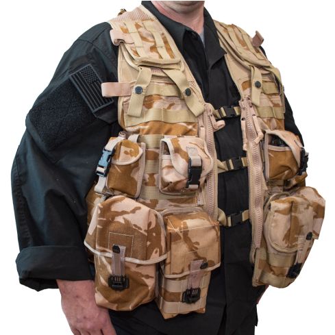 British Military Molle Combat Vest With Pouches