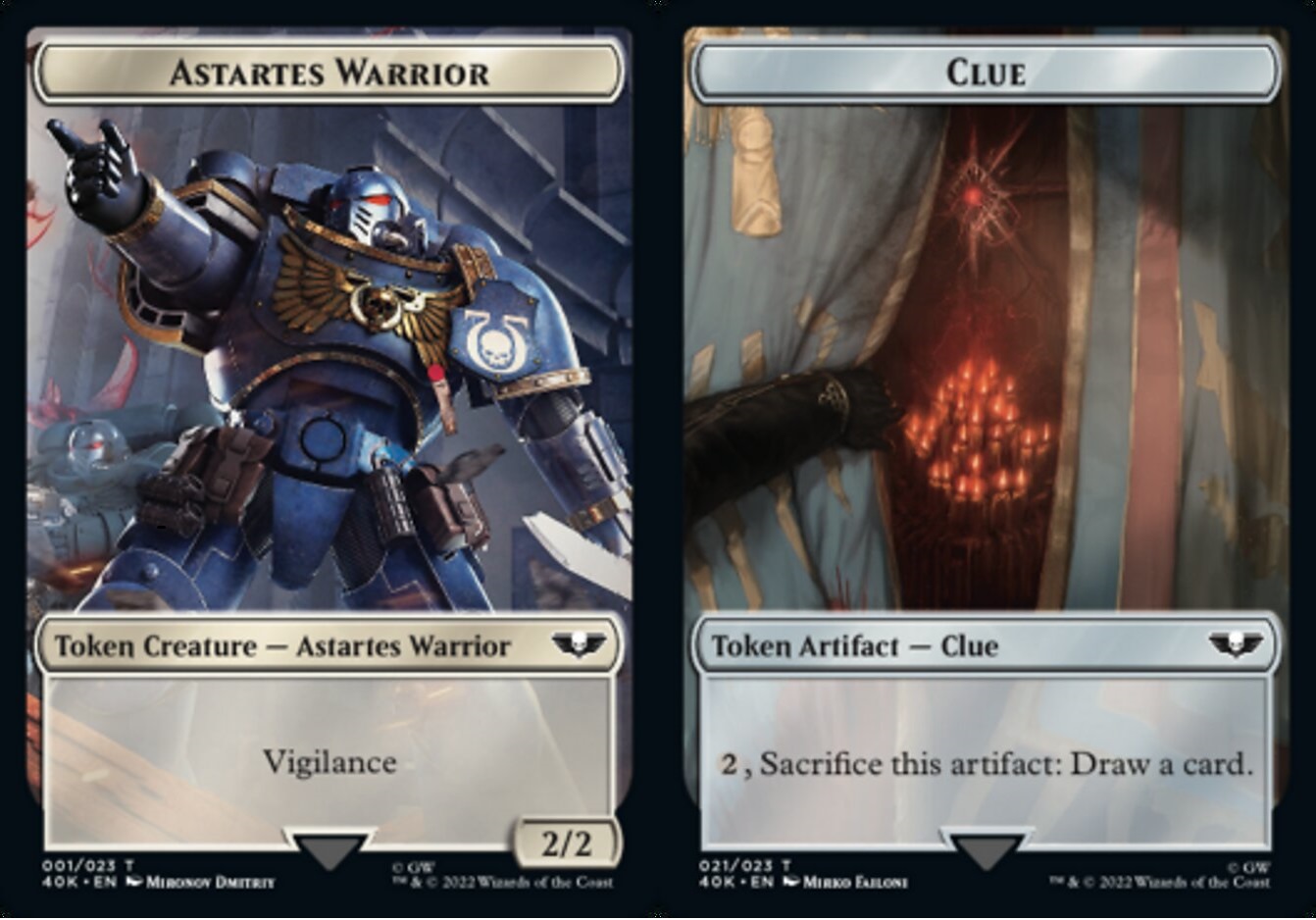 Astartes Warrior (001) // Clue Double-Sided Token