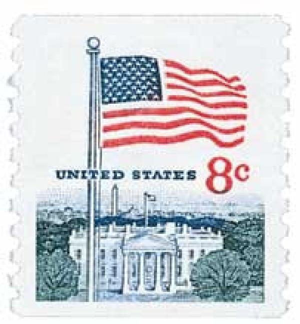 Flag and White House, perf 10 vertical