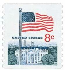 Flag and White House, perf 10 vertical
