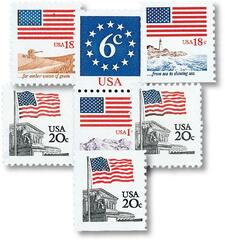 Flags, collection of 7 stamps