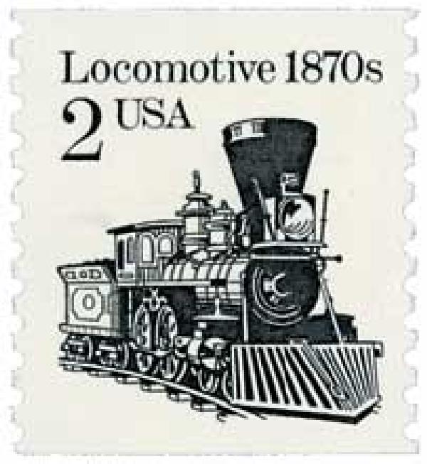 Transportation Series: Locomotive, 1870s, re-engraved
