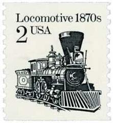 Transportation Series: Locomotive, 1870s, re-engraved