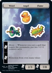 Token - Weird Angel Flame Sticker card