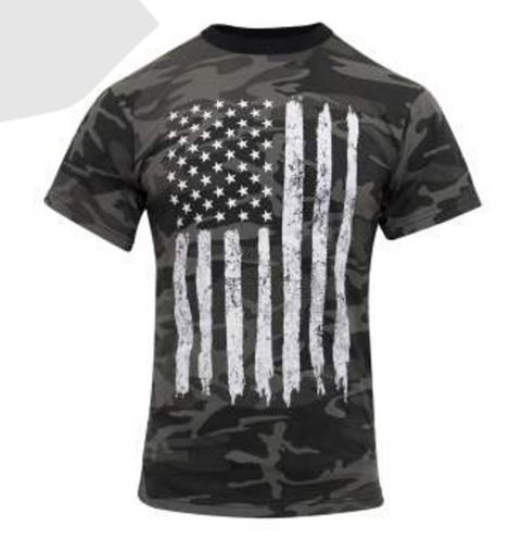 Camo US Flag T-Shirt Black Camo