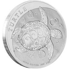 2022 1 oz New Zealand Silver $2 Niue Hawksbill Turtle Coin (BU)