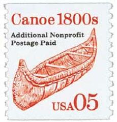 Transportation Series: Canoe, 1800s, red