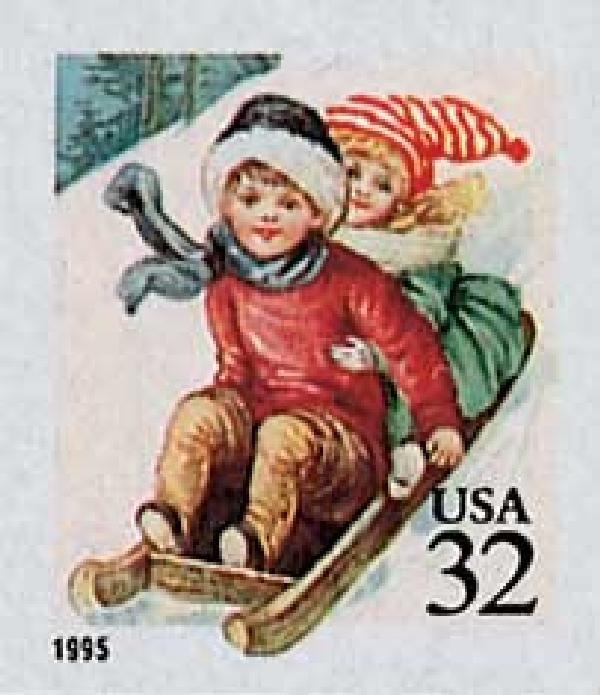 Contemporary Christmas: Children Sledding