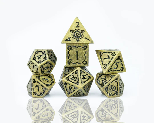 Illusory Metal Dice Set - Gold