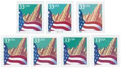 Flag Over City, set of 7 stamps