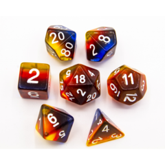 Burn Set of 7 Aurora Polyhedral Dice with White