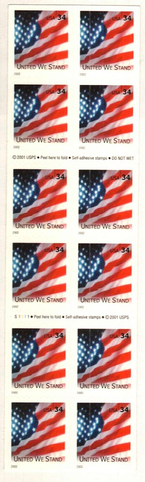 United We Stand, booklet stamp