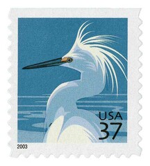 Snowy Egret with micro printing