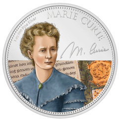 2022 1 oz Colorized Niue Silver Women in History Marie Curie Coin