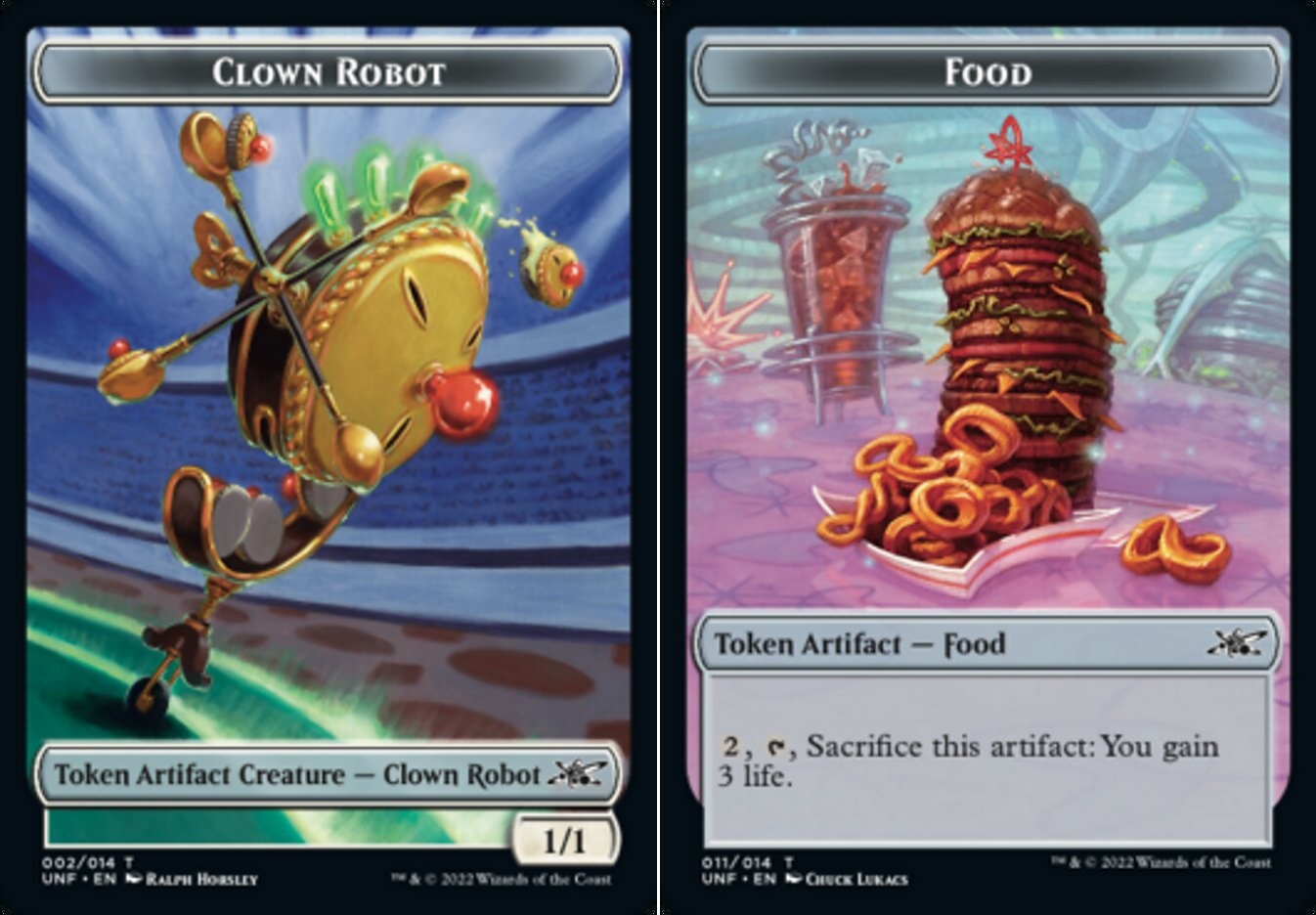 Clown Robot Token (002) // Food Token (011) - Foil