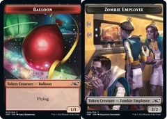 Balloon (007) // Zombie Employee (006) Double-Sided Token - Foil