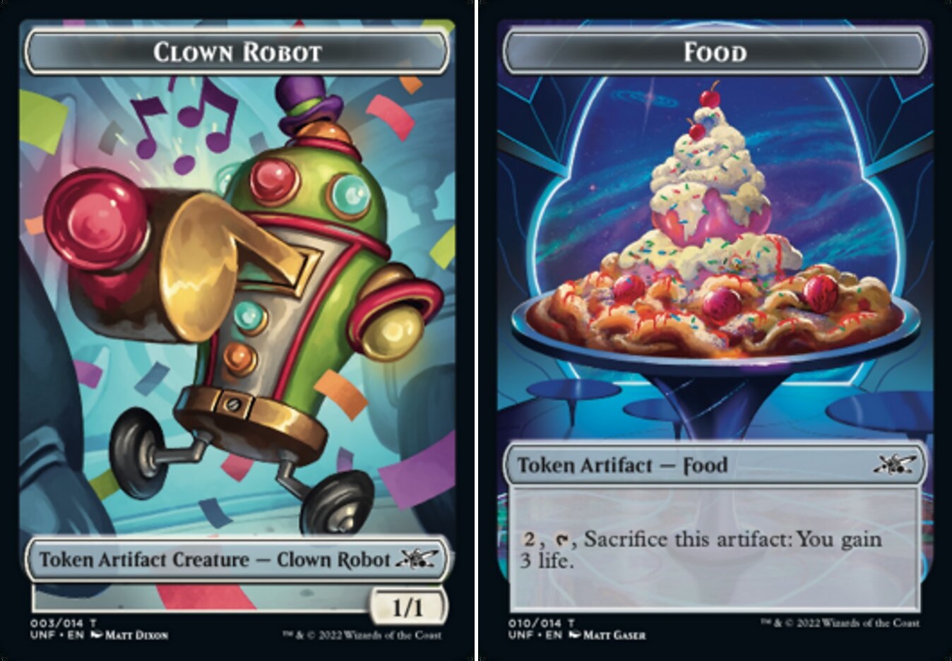 Clown Robot Token (003) // Food Token (010) - Foil