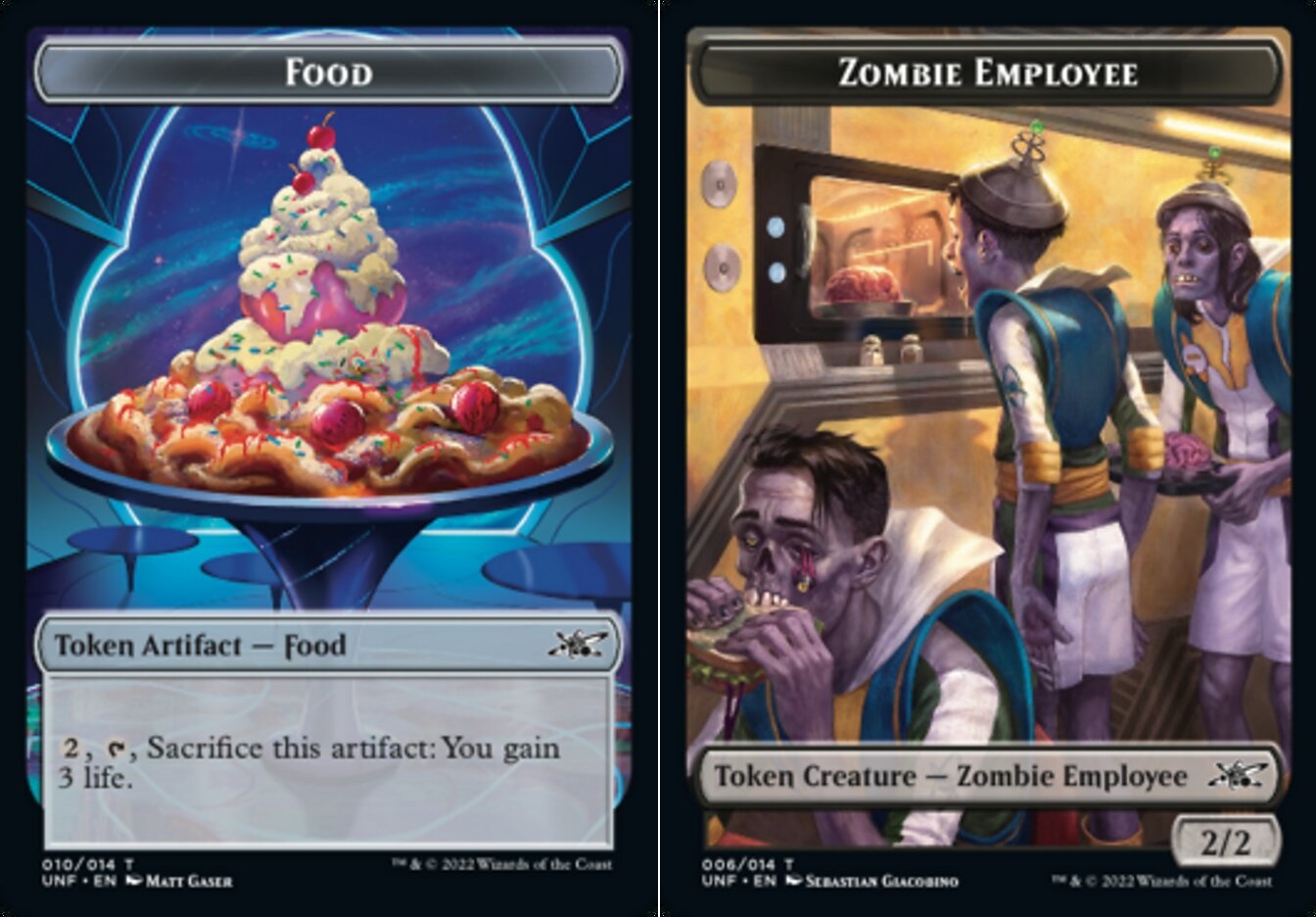 Food Token (010) // Zombie Employee Token - Foil