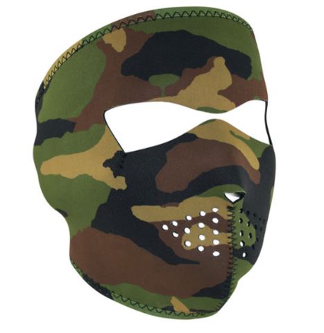 Full Mask Neoprene Woodland Camo