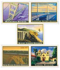 Priority and Express Mail, set of 5 stamps