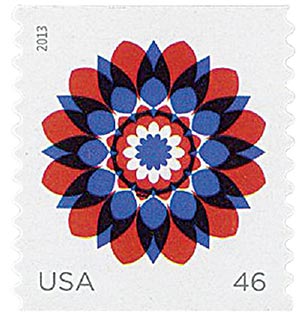 Kaleidoscope Flowers: Red and Blue