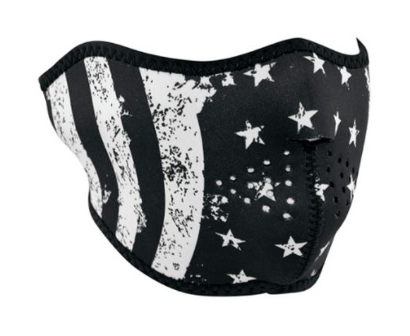 HALF MASK NEOPRENE WHITE FLAG