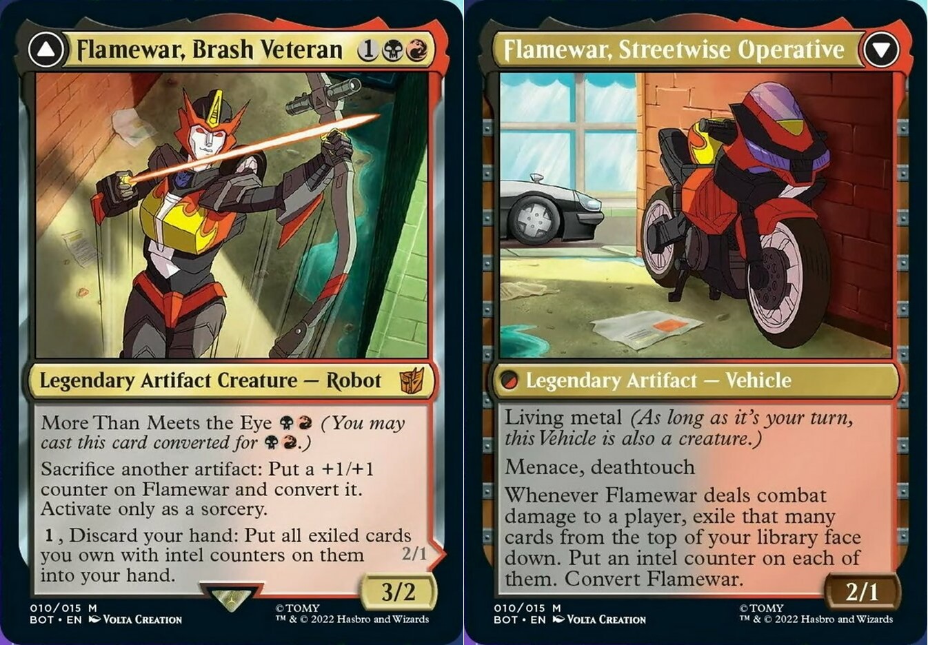 Flamewar, Brash Veteran // Flamewar, Streetwise Operative