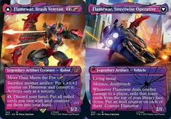 Flamewar, Brash Veteran // Flamewar, Streetwise Operative (024) (Borderless) - Shattered Glass Foil