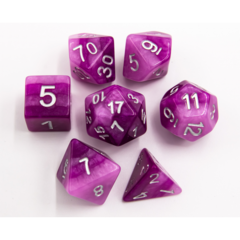 Purple Set of 7 Multi-layer Polyhedral Dice with White Numbers