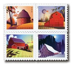 2021 36c Barns set of 4