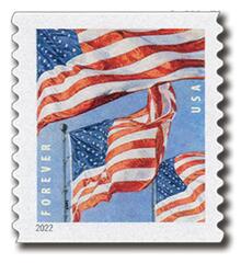 2022 First-Class Forever Stamp - Flags (Banknote Corporation of America, Coil of 3k & 10k)