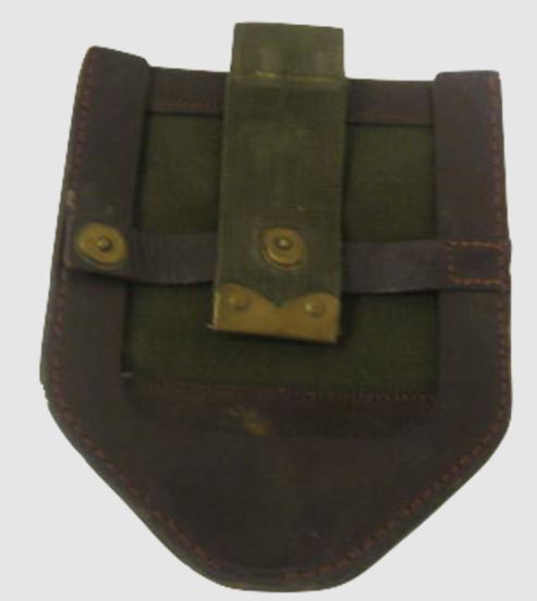 EARLY WEST GERMAN LEATHER & CANVAS SHOVEL COVER,CARRIER