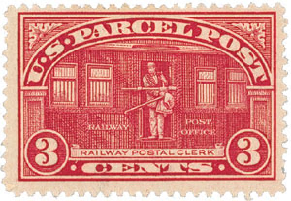3c Parcel Post Stamp - Railway Post