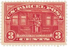 3c Parcel Post Stamp - Railway Post