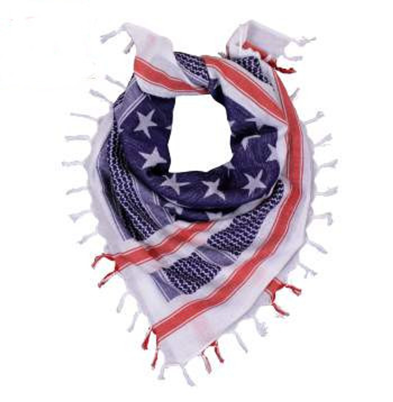 Shemagh Tactical Desert Scarf US Flag White/Red/White