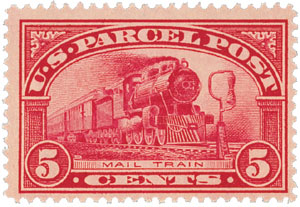 5c Parcel Post Stamp - Mail Train