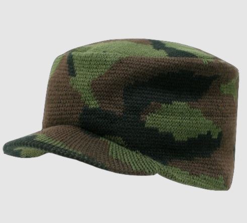 Woodland Camo Jeep Flat Knit Caps