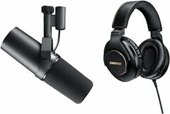 Shure SM7B Vocal Dynamic Microphone for Podcast & Recording with SRH840A Over-Ear Wired Headphones for Critical Listening & Monitoring Visit the Shure Store