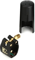 BG L12SR Super Revelation Alto Saxophone Ligature - Black Fabric with Gold Metal Plate