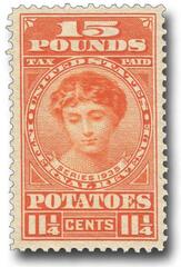 1935 11 1/4c Potato Tax Stamp - deep-orange, engraved, unwatermarked, perf 11