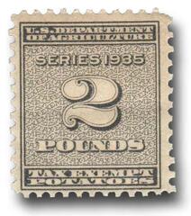 1935 2lb Potato Tax Stamp - blue-brown, engraved, unwatermarked, perf 11x10 1/2e, engraved, unwatermarked, perf 11
