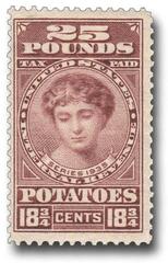 1935 18 3/4c Potato Tax Stamp - bio-brown, engraved, unwatermarked, perf 11