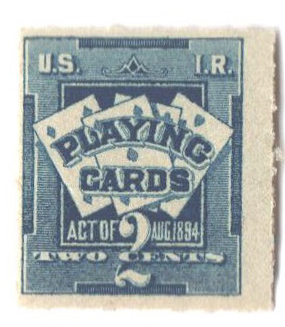 1896-99 2c bl, dl wmk, roul 51/2, 7